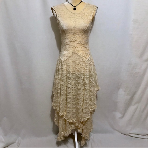 Free People NWT French Court Sheer Lace Tiered Dress Women S - Picture 12 of 16